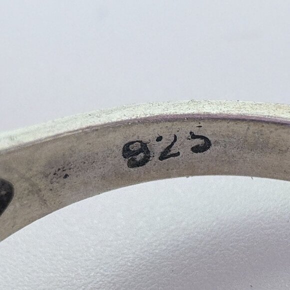 VTG Sterling Silver 925 Amber Prong Set Floral Design Statement Ring Size 7 - Picture 5 of 8